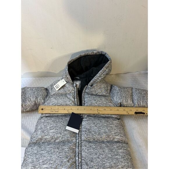 Baby gap 6-12m down fill snowsuit mittens hood gray new - Picture 4 of 6